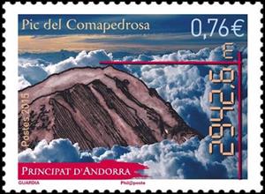 Stamp, Pic del Comapedrosa, Andorra, French Administration,  , Mountains