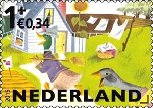 Stamp, The Little Red Hen, Netherlands,  