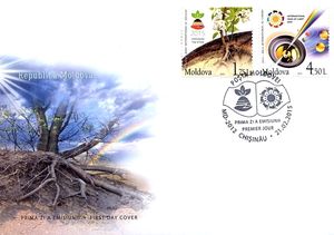 First Day Cover, Tree Roots and Rainbow, Moldova,  