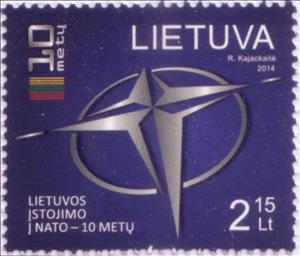 Stamp, Stylised NATO emblem, Lithuania,  