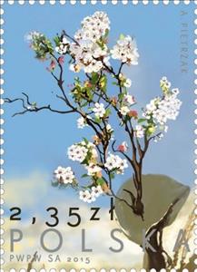 Stamp, 70th anniversary of the end of World War II, Poland,  , Second World War, Trees, Flowers, Plants (Flora), Anniversaries and Jubilees