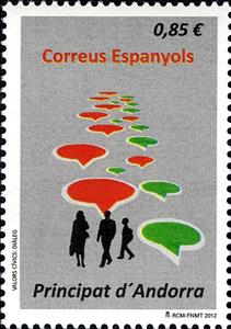 Stamp, Civic values. Dialogue, Andorra, Spanish Administration,  