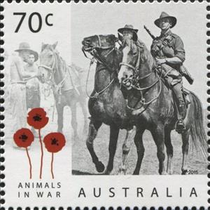 Stamp, Horses, Australia,  , Military Forces, Horses