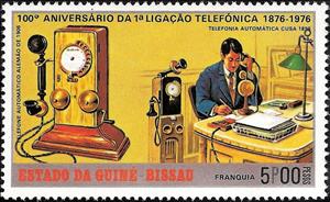 Stamp, Centenary of the 1st Phone Connection, Guinea-Bissau,  , Telecommunication, Telephones, Telephony