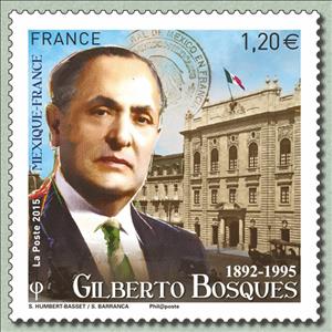 Stamp, Gilberto Bosques 1892 - 1995 - Timbre 1,20 €, France,  