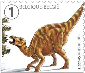 Stamp, Iguanodon, Belgium,  , Dinosaurs