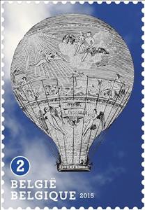 Stamp, Balloon "Le Flesselles" of the Prince de Liège, Belgium,  , Air Balloons