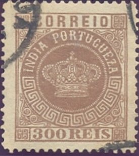Stamp, Crown, India, Portuguese,  