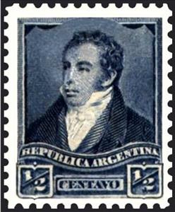 Stamp, Bernardino Rivadavia, Argentina,  , Heads of State, Famous People, Politicians