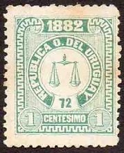 Stamp, Part of Coats of Arms: pair of scales, Uruguay,  