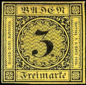 Stamp, Value in Circle, German States,  
