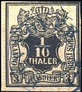 Stamp, Value in shield, German States,  