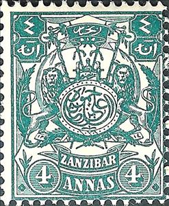Stamp, Coat of arms with the monogram of the Sultan, Zanzibar,  