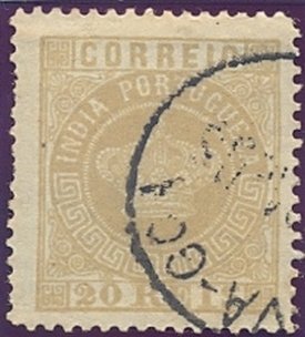 Stamp, Crown, India, Portuguese,  