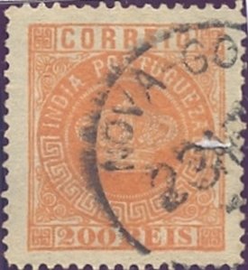Stamp, Crown, India, Portuguese,  