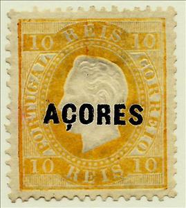 Stamp, King Luis I - Type of 1870, Azores,  