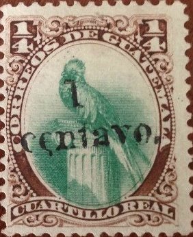 Quetzal (Pharomachrus mocinno)  - Overprinted