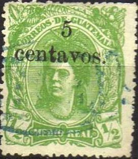 Head of an Indian woman - overprint