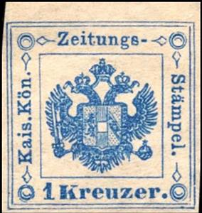 Revenue Stamp, Newspaper revenue stamp, Austria,  