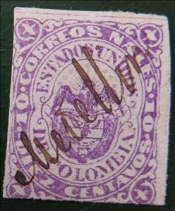 Stamp, Coat of Arms, Colombia,  