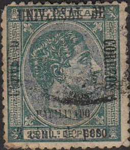 King Alfonso XII. - surcharged 2c on 25m
