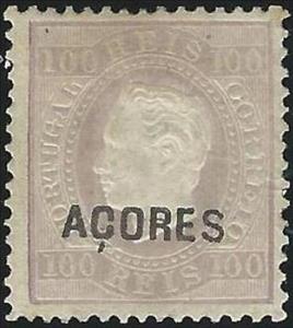 Stamp, King Luis I - Type of 1870, Azores,  