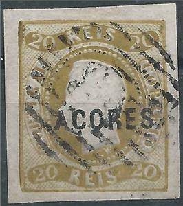 Stamp, King Luis I - Imperforated, Azores,  