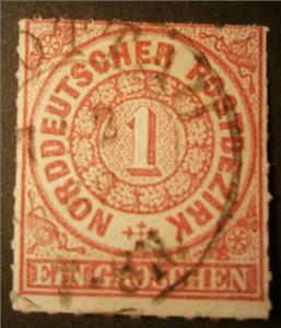 Stamp, Numeral in circle, German States,  