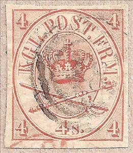 Stamp, Crown, sceptre and sword, Denmark,  