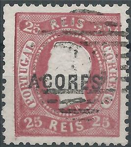 Stamp, King Luis I - Type of 1867, Azores,  
