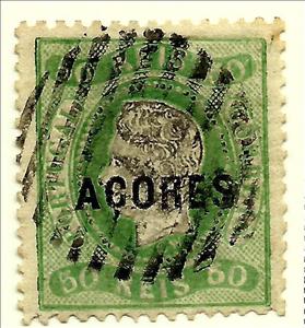 Stamp, King Luis I - Type of 1867, Azores,  