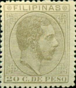 Stamp, Alfonso XII (1857-1885), king of Spain, Philippines,  , Kings
