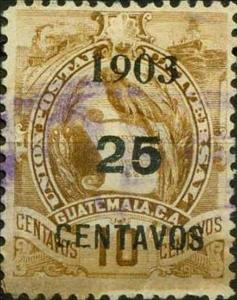 Stamp, Coat of arms with overprint, Guatemala,  , Coats of Arms