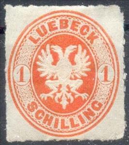 Stamp, Coat of arms in Oval, German States,  
