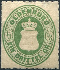 Stamp, Coat of arms in oval, German States,  