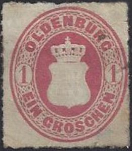 Stamp, Coat of arms in oval, German States,  