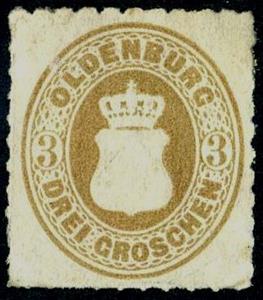 Stamp, Coat of arms in oval, German States,  
