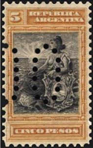 Stamp, Allegory, Liberty Seated, Argentina,  , Symbols