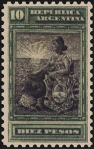 Stamp, Allegory, Liberty Seated, Argentina,  , Symbols