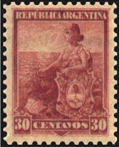 Stamp, Allegory, Liberty Seated, Argentina,  