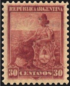 Stamp, Allegory, Liberty Seated, Argentina,  