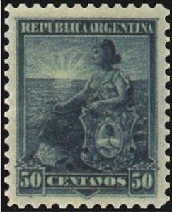 Stamp, Allegory, Liberty Seated, Argentina,  