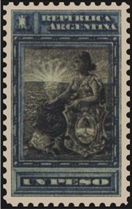 Stamp, Allegory, Liberty Seated, Argentina,  , Symbols