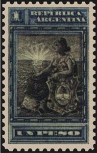 Stamp, Allegory, Liberty Seated, Argentina,  , Symbols