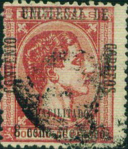 King Alfonso XII. - surcharged 8c on 100m