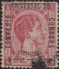 King Alfonso XII. - surcharged 8c on 100m