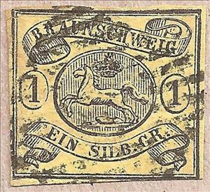 Stamp, Braunschweig coat of arms, German States,  , Stylized Animals, Horses