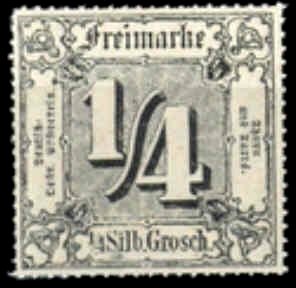 Stamp, Numeral in square, German States,  