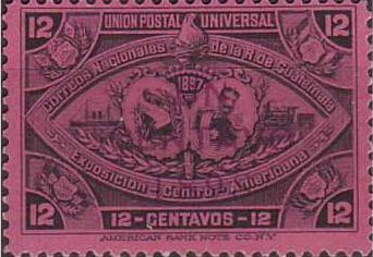 Central American exhibition - overprint 1c on 12c red