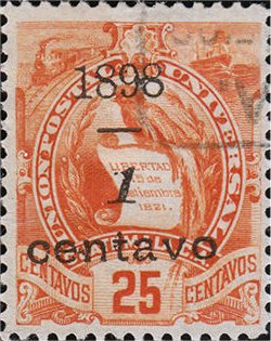 Coat of arms (1871-1968) - overprint 1c on 25c